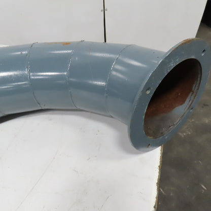 8" x 7" Reduced Rigid Welded Seam Flange Mount Duct 90° Elbow 24" Run 13" Drop