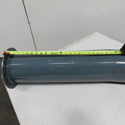 8" x 7" Reduced Rigid Welded Seam Flange Mount Duct 90° Elbow 24" Run 13" Drop