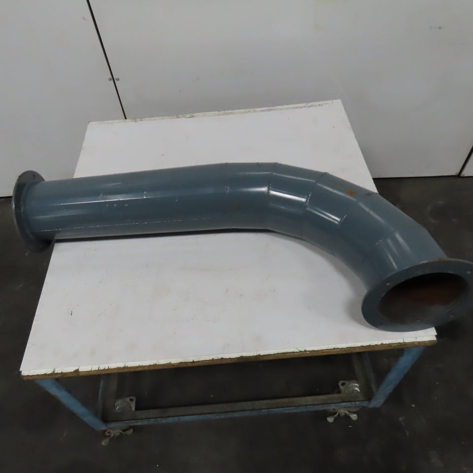 8" x 7" Reduced Rigid Welded Seam Flange Mount Duct 90° Elbow 24" Run 13" Drop