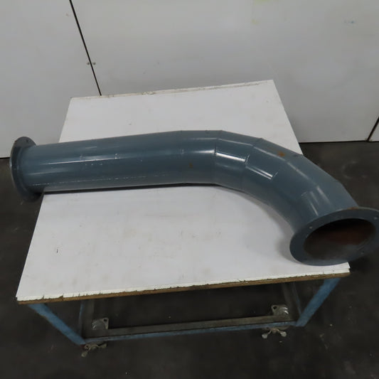 8" x 7" Reduced Rigid Welded Seam Flange Mount Duct 90° Elbow 24" Run 13" Drop