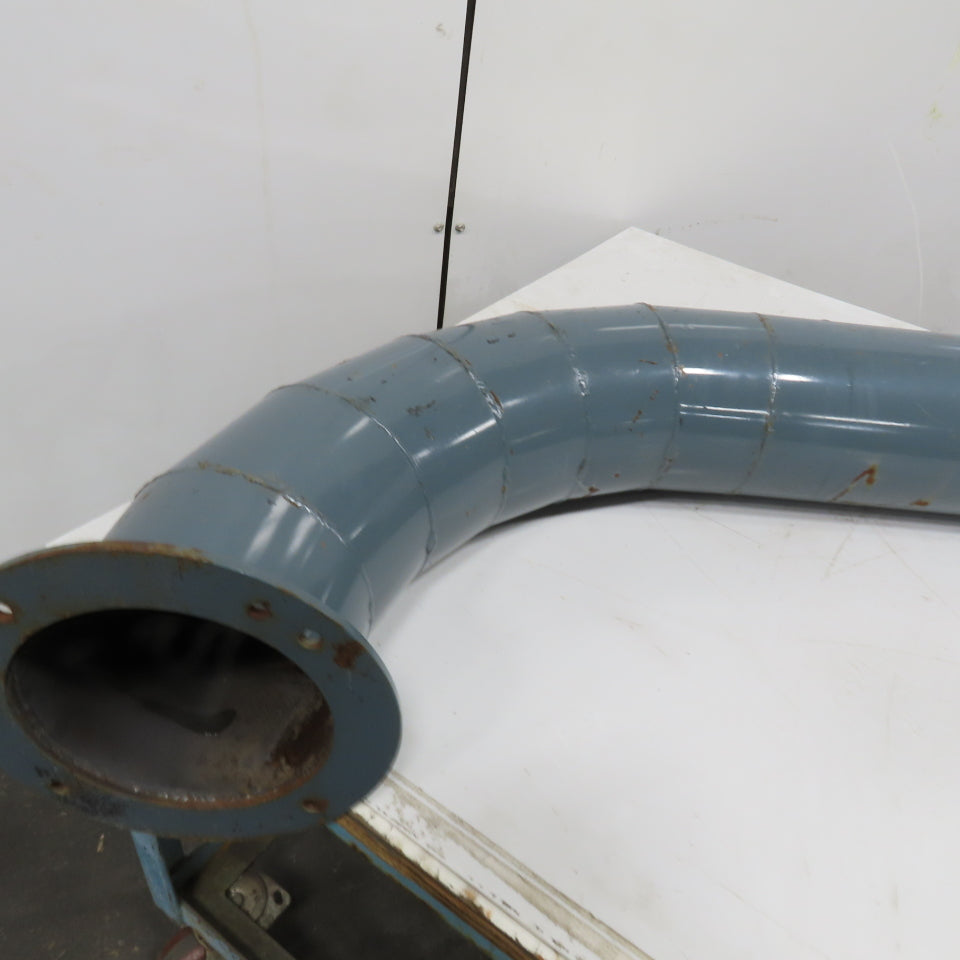 7" Rigid Welded Seam Flange Mount Duct 90° Elbow 51" Run 12-1/2" Drop 73" OAL