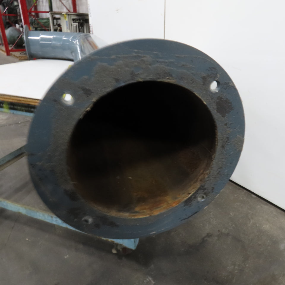 7" Rigid Welded Seam Flange Mount Duct 90° Elbow 51" Run 12-1/2" Drop 73" OAL