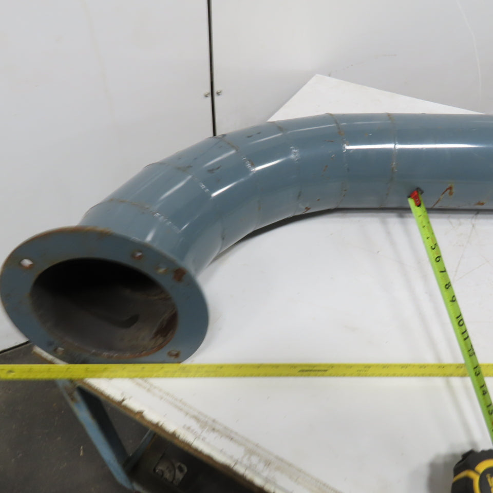 7" Rigid Welded Seam Flange Mount Duct 90° Elbow 51" Run 12-1/2" Drop 73" OAL