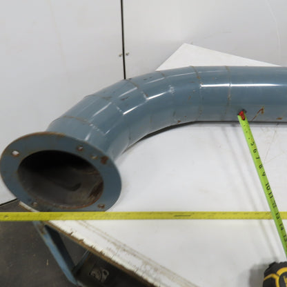 7" Rigid Welded Seam Flange Mount Duct 90° Elbow 51" Run 12-1/2" Drop 73" OAL