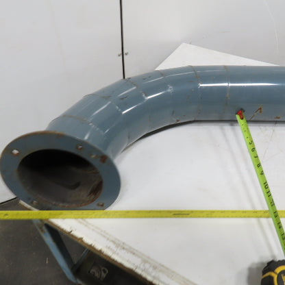 7" Rigid Welded Seam Flange Mount Duct 90° Elbow 51" Run 12-1/2" Drop 73" OAL