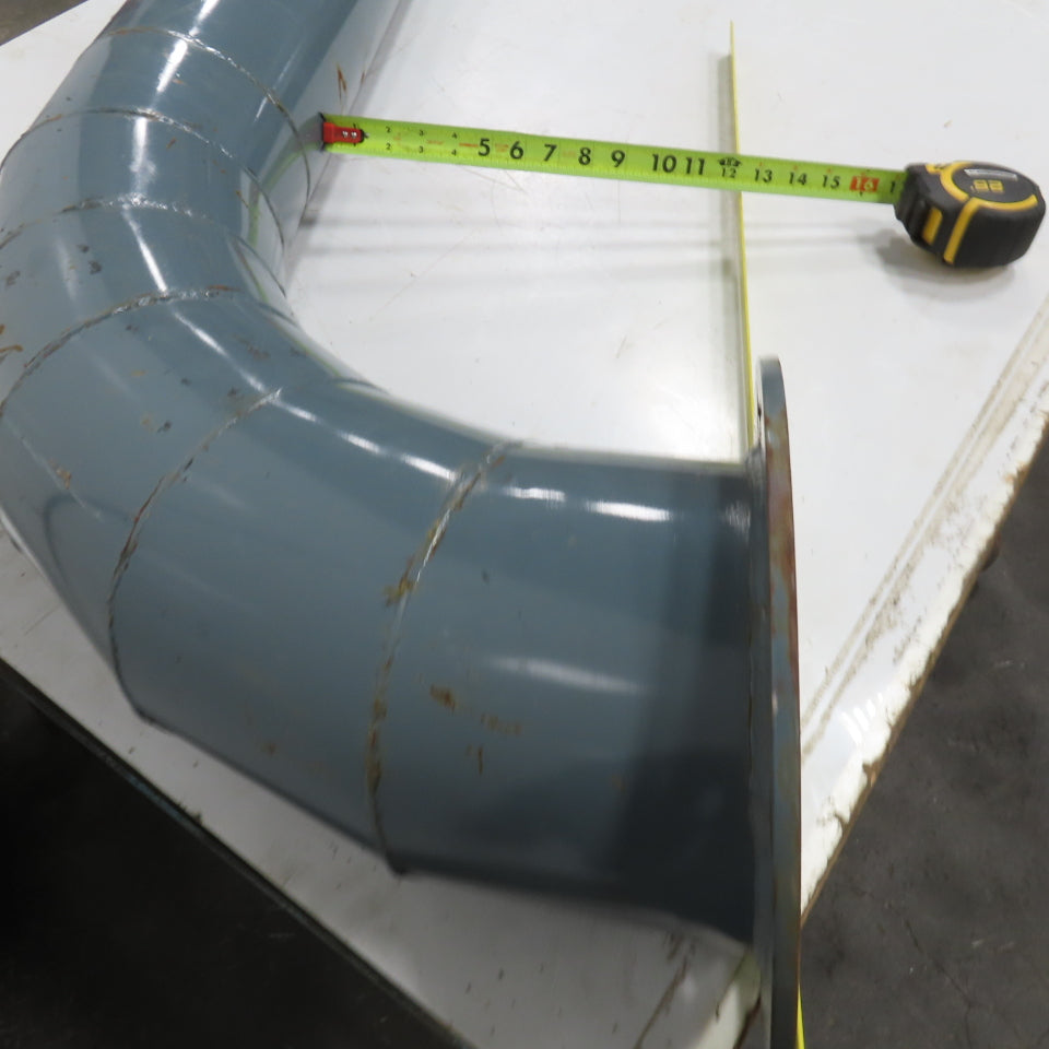 7" Rigid Welded Seam Flange Mount Duct 90° Elbow 51" Run 12-1/2" Drop 73" OAL