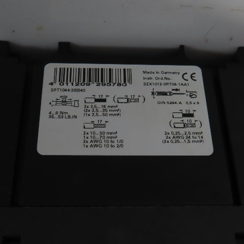 Siemens 3RT1044-3BB40 65A Contactor 600V AC 10-60HP 24VDC Coil