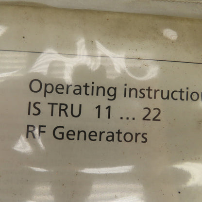 Trumpf IS TRU 11-?22 RF Generator Service Manual & Operating Instructions Lot/2