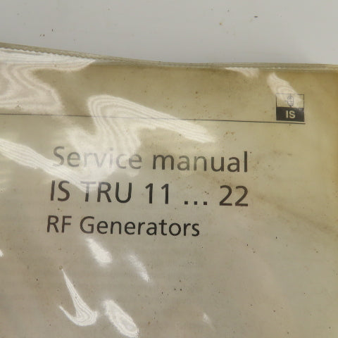 Trumpf IS TRU 11-?22 RF Generator Service Manual & Operating Instructions Lot/2
