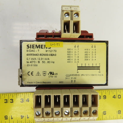 Siemens 4AM3442-8DN00-0EA0 0.1/0.31kVA Transformer HV 208-550 LV 24 Single Phase