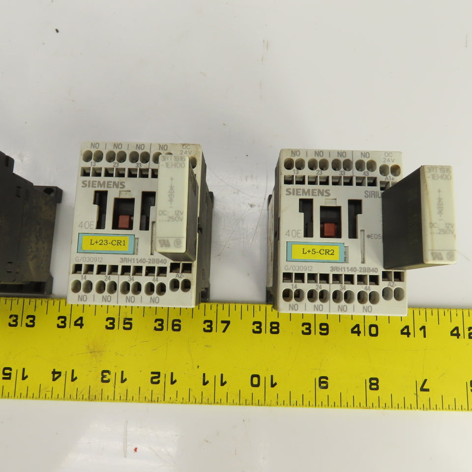 Siemens 3RH1140-2BB40 Control Relay 10A 600V AC Lot Of 6