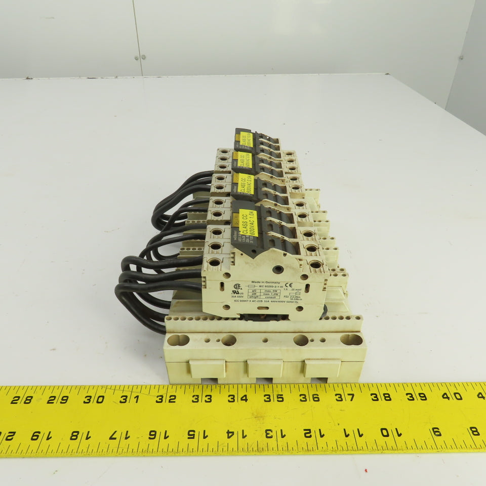 Wohner AES 3x38 Siemens Busbar Mounted Fuse Holders 1 to 10A 600V