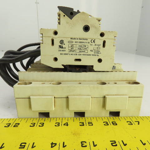 Wohner AES 3x38 Siemens Busbar Mounted Fuse Holders 1 to 10A 600V