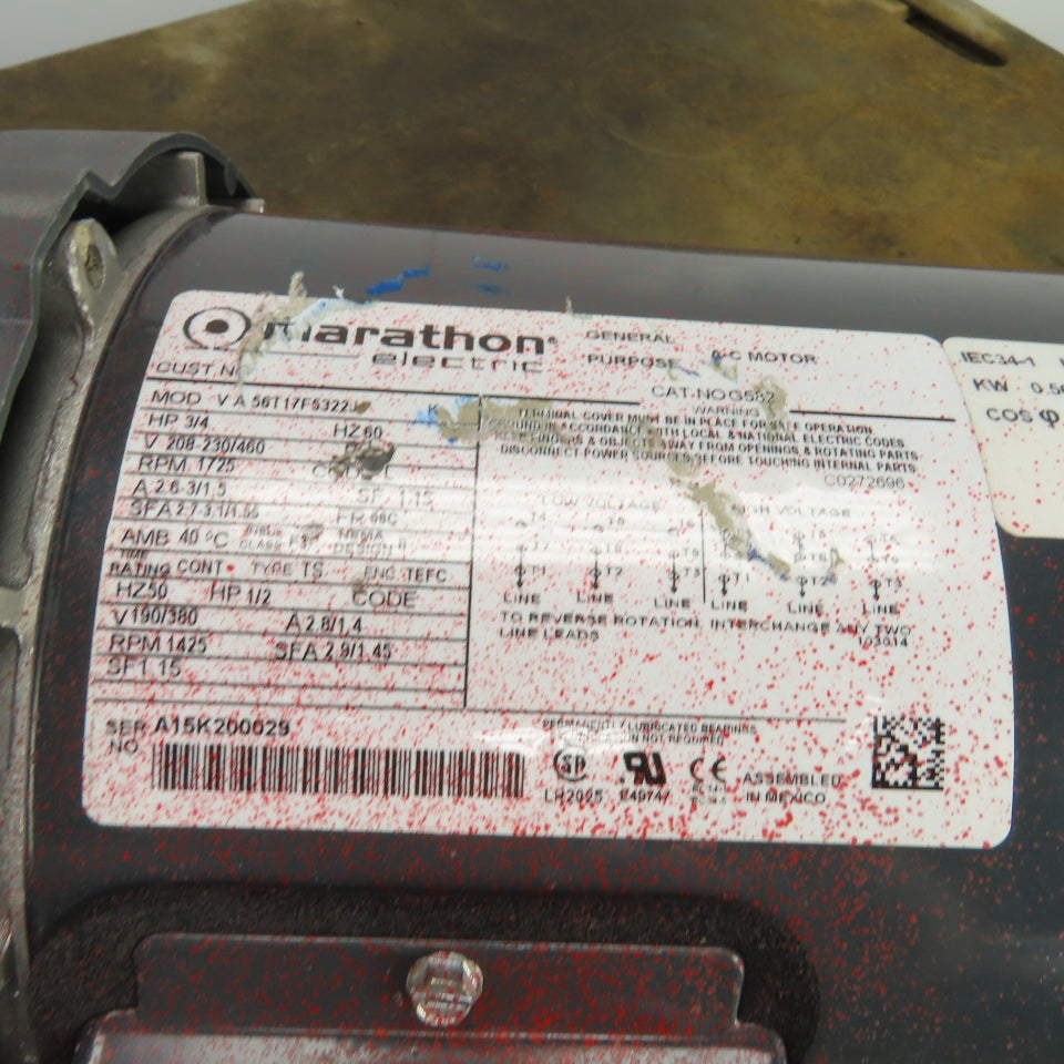Neptune ABN25-E3 3/4HP Horizontal Peristaltic Hose Pump 20RPM 230/460V 3PH