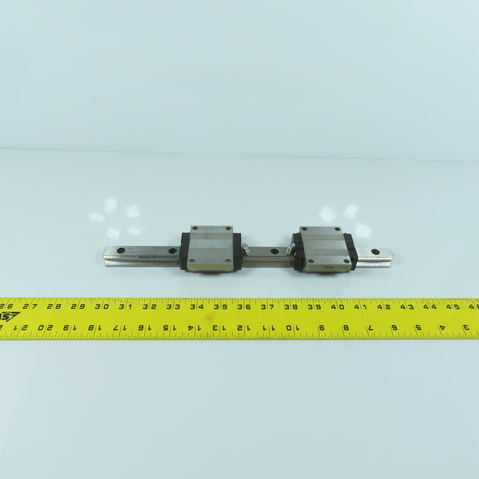THK GIG03477 340mm OAL Linear Slide Rail W/2 Carriages 77 x 63 x 30mm H
