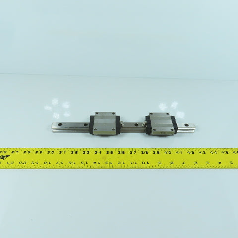 THK GIG03477 340mm OAL Linear Slide Rail W/2 Carriages 77 x 63 x 30mm H