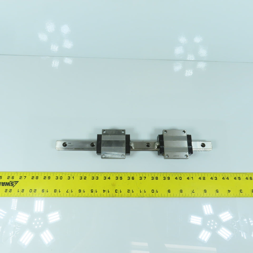 THK GIG03477 340mm OAL Linear Slide Rail W/2 Carriages 77 x 63 x 30mm H