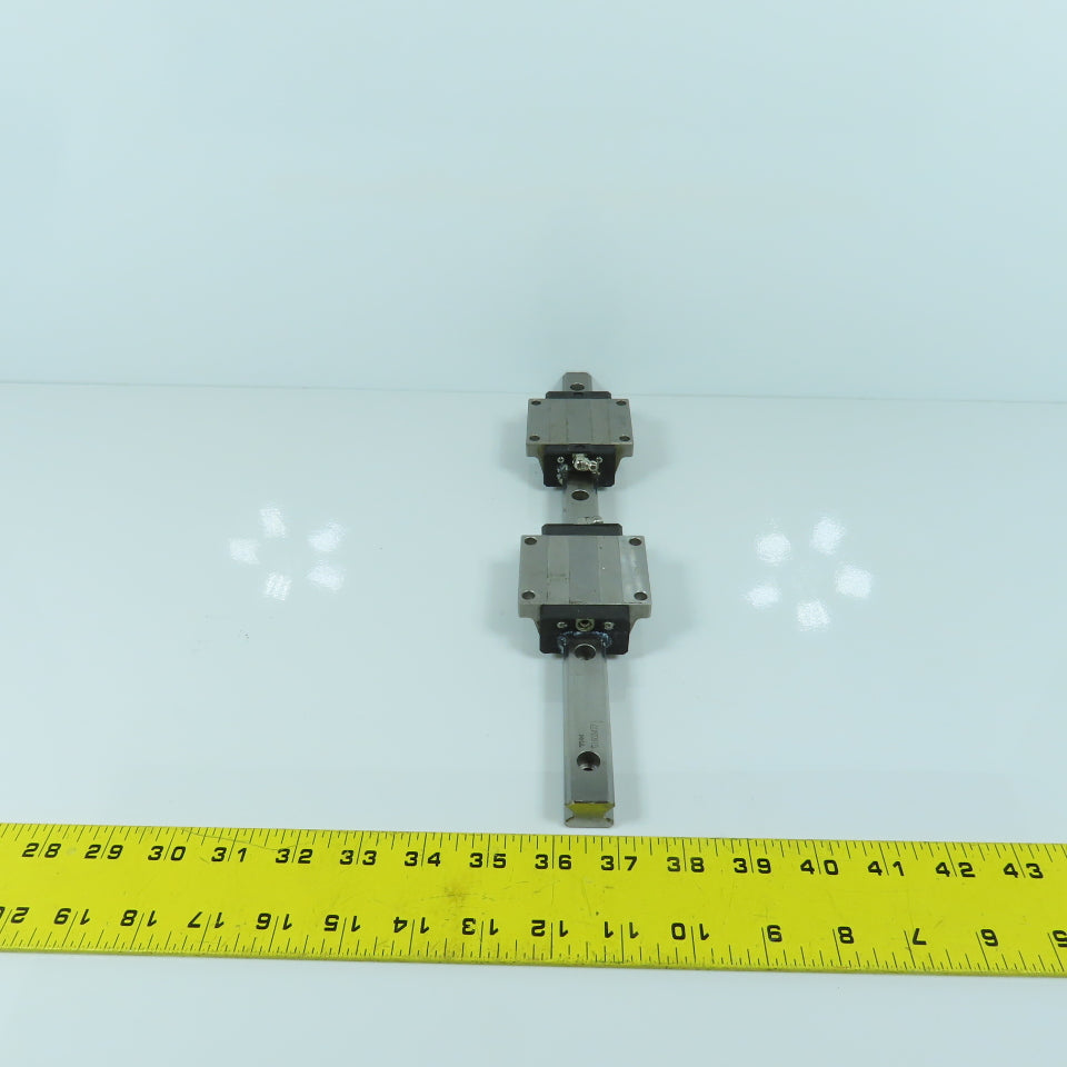 THK GIG03477 340mm OAL Linear Slide Rail W/2 Carriages 77 x 63 x 30mm H