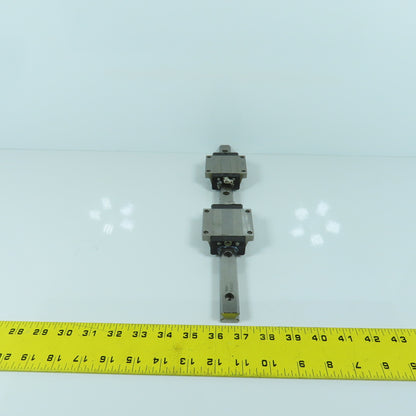 THK GIG03477 340mm OAL Linear Slide Rail W/2 Carriages 77 x 63 x 30mm H