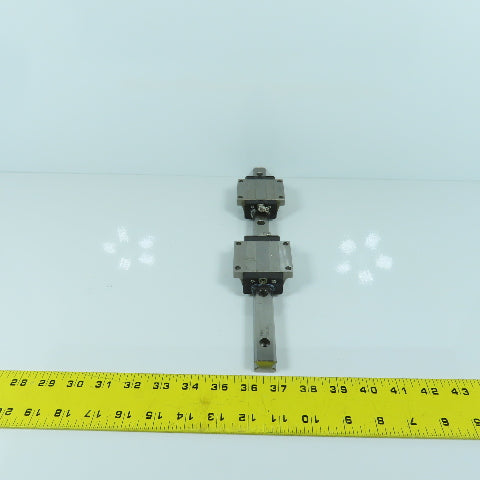 THK GIG03477 340mm OAL Linear Slide Rail W/2 Carriages 77 x 63 x 30mm H