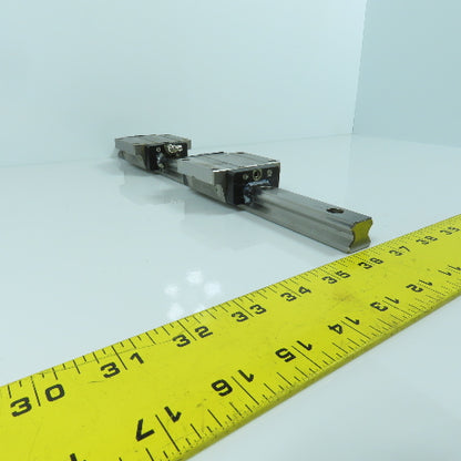 THK GIG03477 340mm OAL Linear Slide Rail W/2 Carriages 77 x 63 x 30mm H