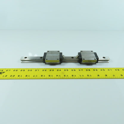 THK GIG03477 340mm OAL Linear Slide Rail W/2 Carriages 77 x 63 x 30mm H