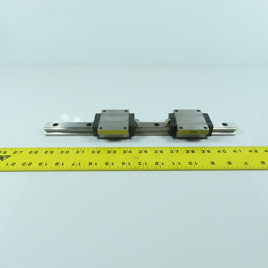 THK GIG03477 340mm OAL Linear Slide Rail W/2 Carriages 77 x 63 x 30mm H