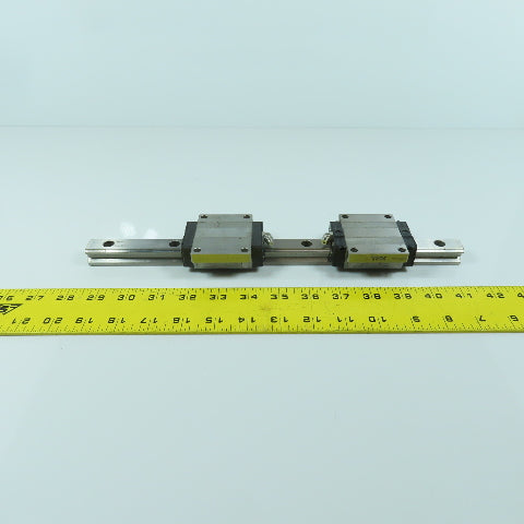 THK GIG03477 340mm OAL Linear Slide Rail W/2 Carriages 77 x 63 x 30mm H