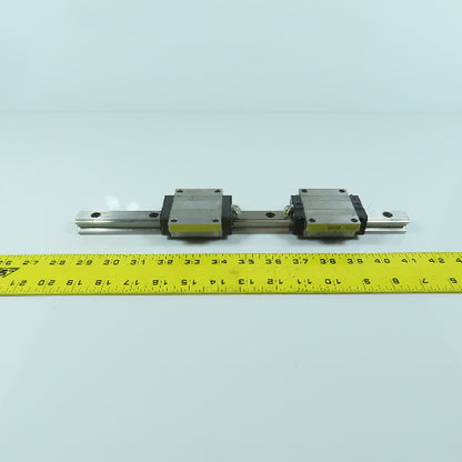 THK GIG03477 340mm OAL Linear Slide Rail W/2 Carriages 77 x 63 x 30mm H