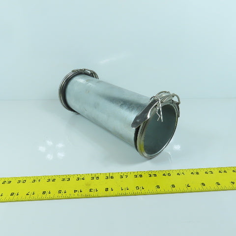 4" Quick Clamp Rolled Edge Galvanized Steel Duct Pipe Coupling 11-1/2" OAL