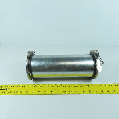 4" Quick Clamp Rolled Edge Galvanized Steel Duct Pipe Coupling 11-1/2" OAL