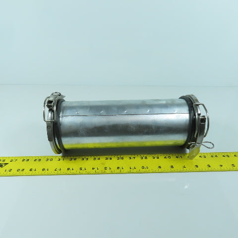 4" Quick Clamp Rolled Edge Galvanized Steel Duct Pipe Coupling 11-1/2" OAL
