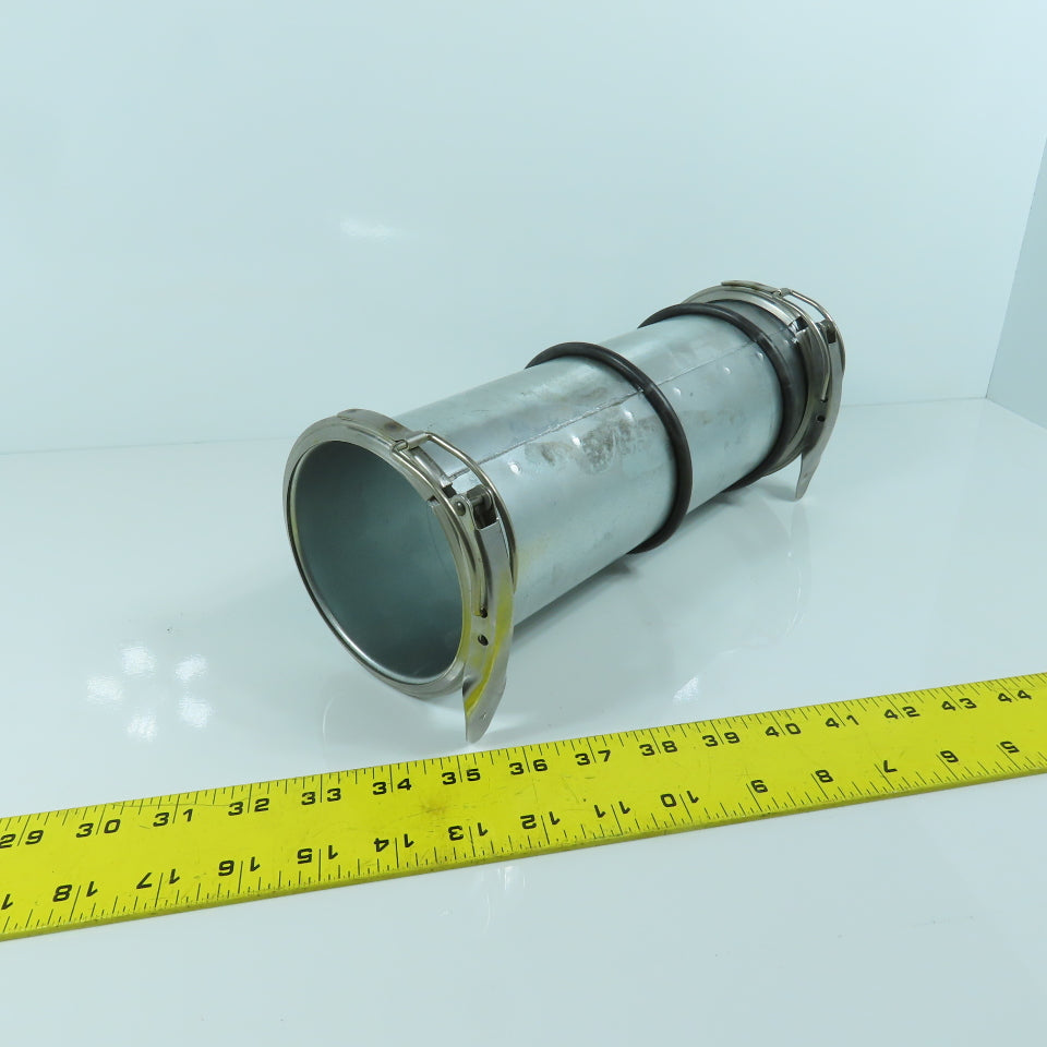 4" Quick Clamp Rolled Edge Galvanized Steel Duct Pipe Coupling 11-3/4" OAL