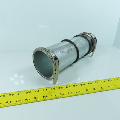 4" Quick Clamp Rolled Edge Galvanized Steel Duct Pipe Coupling 11-3/4" OAL
