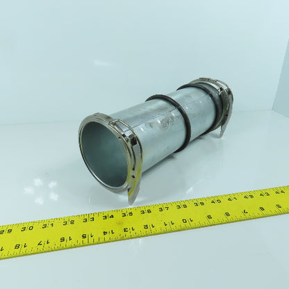 4" Quick Clamp Rolled Edge Galvanized Steel Duct Pipe Coupling 11-3/4" OAL