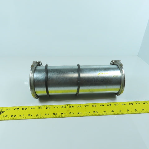 4" Quick Clamp Rolled Edge Galvanized Steel Duct Pipe Coupling 11-3/4" OAL