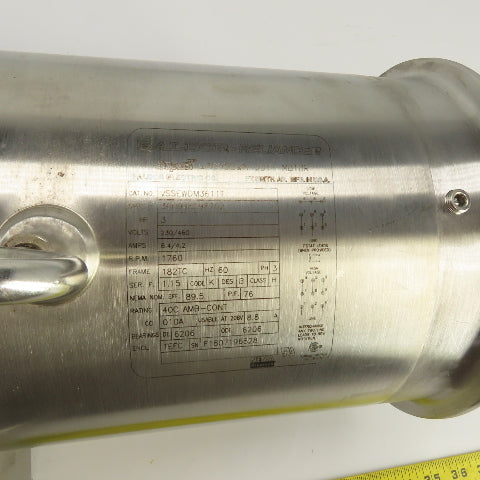 Baldor VSSEWDM3611T 3HP AC Electric Washdown Motor 1760RPM 230/460V 3PH 182TC Fr
