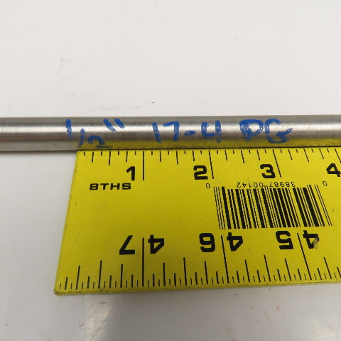 1/2" Diameter 17-4 Stainless Steel Non Heat Treated Round Bar Stock 28"