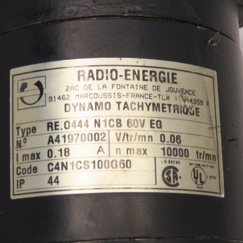 Radio-Energie RE 0444 N1CB 60V EG Tachometer 10000Tr/Min 7mm Shaft
