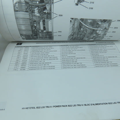 Huttinger Trumpf IS 22/13560 LS3 Spare Parts Catalogue