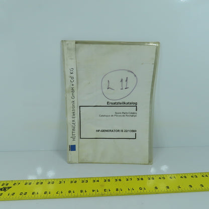 Huttinger Trumpf IS 22/13560 LS3 Spare Parts Catalogue