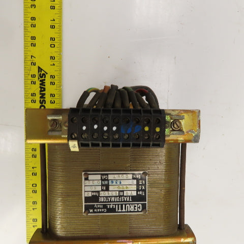 Cerutti Type TB 0300kVA Transformer Primary 480V Secondary 20/130V 1PH 60HZ