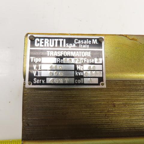 Cerutti 0114kVA Transformer Primary 480V Secondary 170V 3PH 60HZ