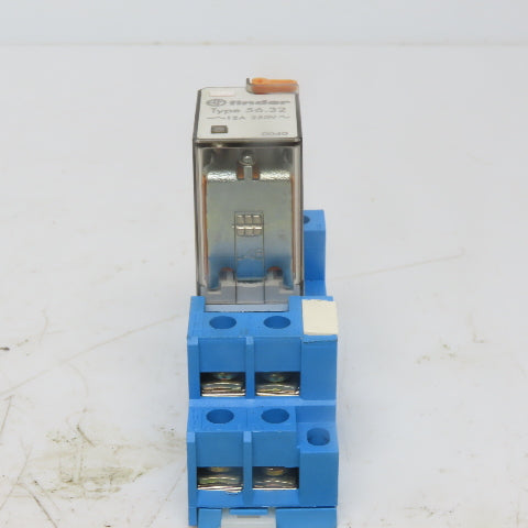 FINDER TYPE 56.32 Relay w/Din Rail Mount Socket 250V 12A