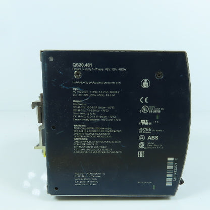 Puls QS20.481 Rail Mount 48-55V 10A DC Power Supply 100-240V Input Single Phase