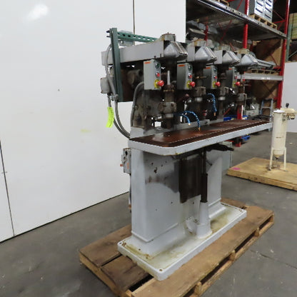 Avey Model 1 4 Spindle Gang Drill Press 2-1/2" Stroke 55 x 12" Table MT1 3PH