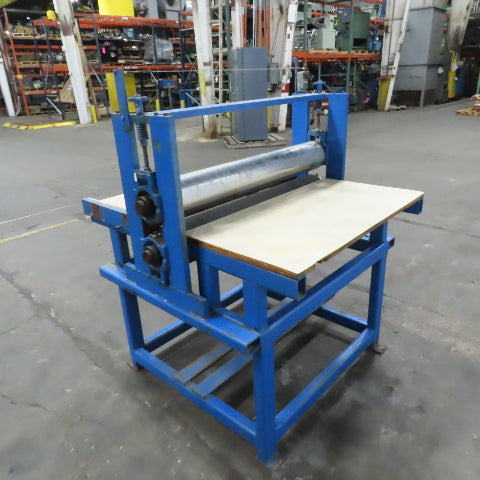 40" Wide Rubber Feed Pinch Lamination Roller Manual Adjust Frame Assembly
