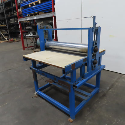 40" Wide Rubber Feed Pinch Lamination Roller Manual Adjust Frame Assembly