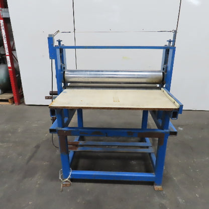 40" Wide Rubber Feed Pinch Lamination Roller Manual Adjust Frame Assembly