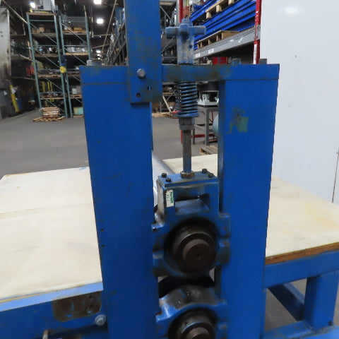 40" Wide Rubber Feed Pinch Lamination Roller Manual Adjust Frame Assembly